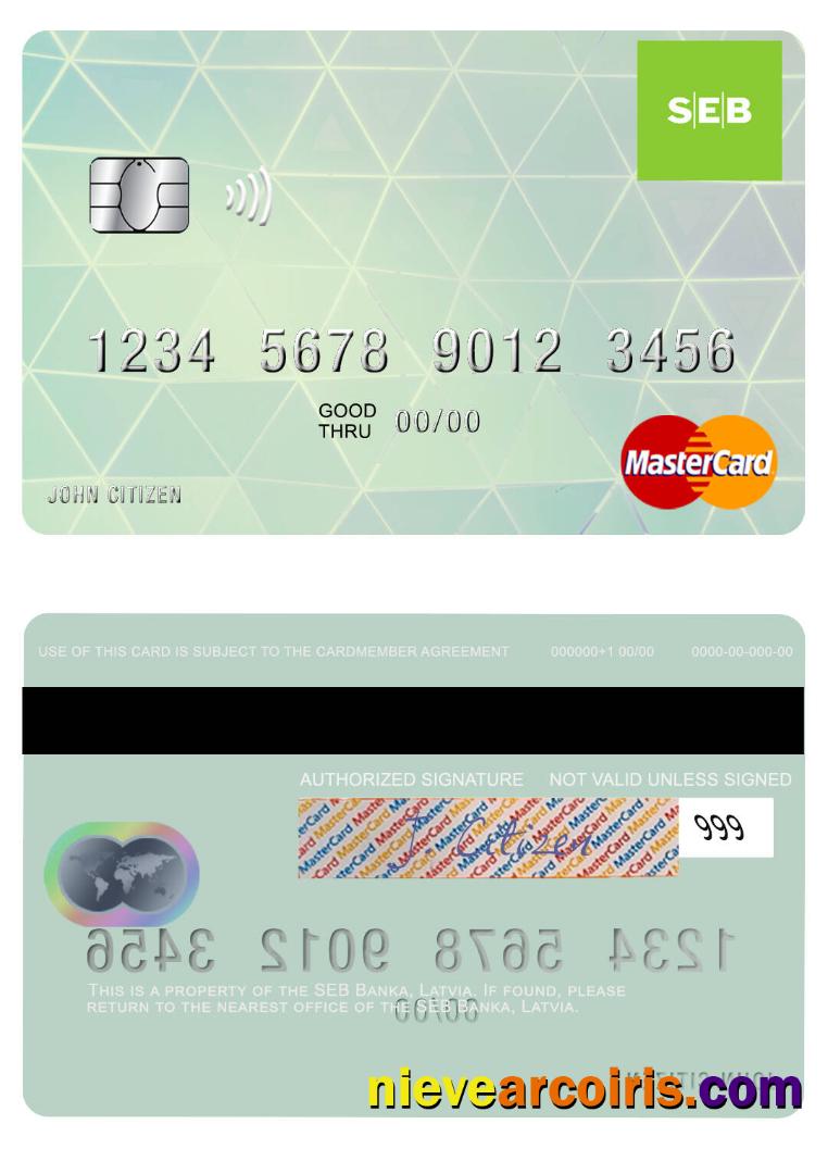 Latvia SEB Bank mastercard